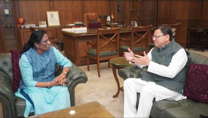 नई दिल्ली : भारतीय ओलम्पिक संघ की अध्यक्ष डॉ. पी.टी उषा से भेंट की CM धामी ने